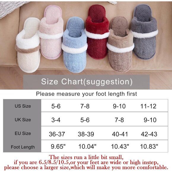 Women's  Light Blue Cozy Comfy Memory Foam Slippers Slip-On Indoor House Shoes - Picture 5 of 5